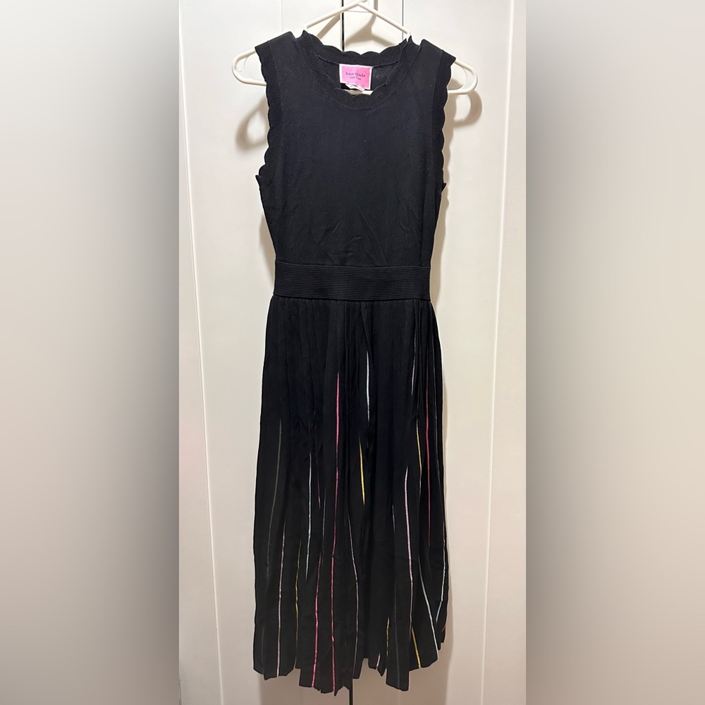 Kate Spade rainbow pleated sweater black dress